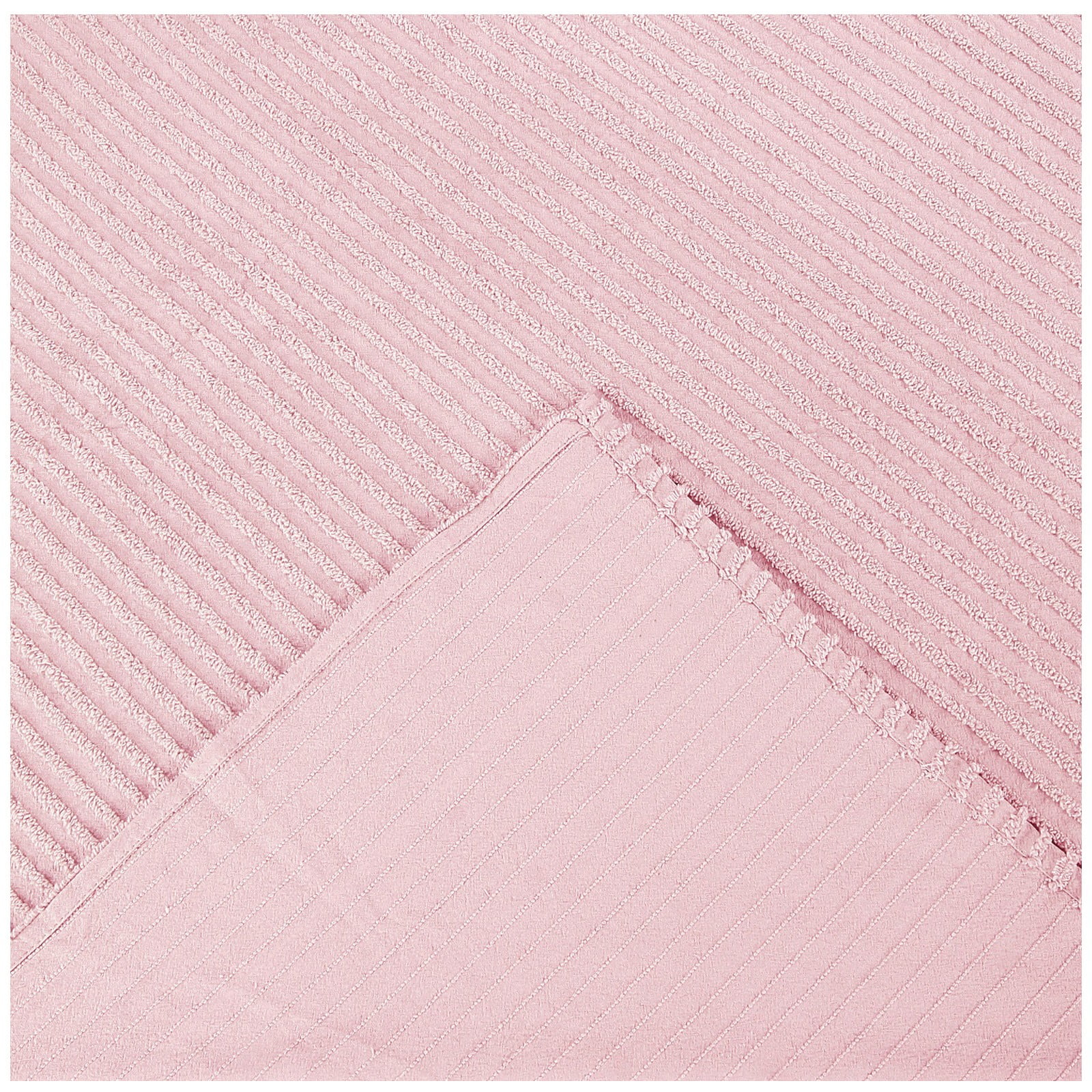 Better Trends 21"x 27" Standard Pillow Sham 100% Cotton Pillow Cover Stripe Design Machine Washable (Pink) Jullian Collection