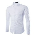 thumbnail image 1 of Men Slim Fit Shirt Long Sleeve Button Down Tops Formal Dress Business Work Luxury Cloth, 1 of 5