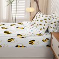 thumbnail image 5 of Erosebridal Kawaii Bee Zipper Queen Comforter Set with Fitted Sheet and 2 Pillowcases,Nature Wildlife Theme Zipper Bedding Set,White Yellow,Polkadot Reversible,4pcs, 5 of 8