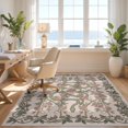 thumbnail image 3 of Design&I 8'x10' Washable Area Rug Botanical Trellis Watercolor Pink Border Snake Gothic Vintage Playful Expressive for King Size Bedroom, Under Bed, Sleek Flatweave Pet Friendly, 3 of 7