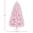 thumbnail image 5 of Yaheetech 6Ft Pre-lit Flocked Artificial Christmas Tree with Foldable Stand and Warm Lights, Pink, 5 of 8