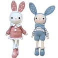 thumbnail image 4 of veasfak Handmade Beginner Crochet , A Pair of Rabbit Crocheting Crafts Hand Made Kids Blue and Pink, 4 of 8