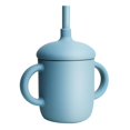 thumbnail image 1 of Vasos con pajita de silicona para entrenador de sorbo compatibles con bebés pequeños (azul ahumado), 1 of 5