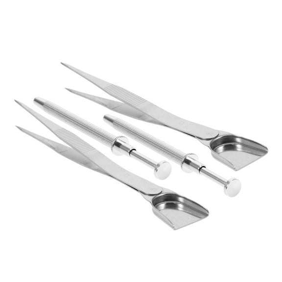 HEMOTON  Tweezer Kitchen Decorating Crafts Cake Hand Tweezers Silver