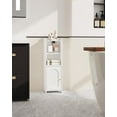 thumbnail image 3 of Bathroom Storage Cabinet, Corner Floor Cabinet with Doors and Adjustable Shelf, Narrow Toilet Paper Cabinets, Bathroom Organizer for Small Spaces, White BC39713X, 3 of 15