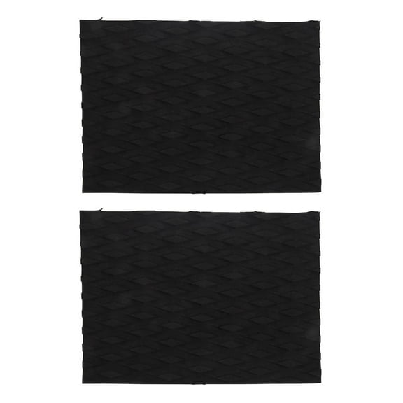 2Pc Surfboard Deck Mat Kayaking Skid Eva Traction Mat for Surfboards, Kayaks, Jet Ski Accessories - Black