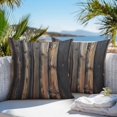 thumbnail image 5 of Waterproof Throw Pillow Covers Set of 2, 18x18 Inch Black Brown Plank Decorative Pillowcases Outdoor Pillow Slip Cushion Covers Set for Couch Tent Vintage Chic Wooden Grain, 5 of 7