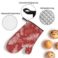 thumbnail image 5 of ZNDUO Oven Mitts and Pot Holders Sets, Red Pine Branches Texture Christmas Pattern Non-Slip Cooking Oven Gloves, 5 of 8