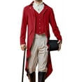 thumbnail image 2 of LANGWYQU Long Sleeved Men V-Neck Solid Vintage Costume Jacket Trench Coat, 2 of 5