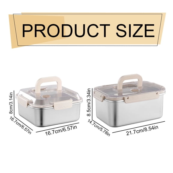 Clearance Under $8 Stainless Steel Bread Storage Container 316 Airtight with Handle 1700ml