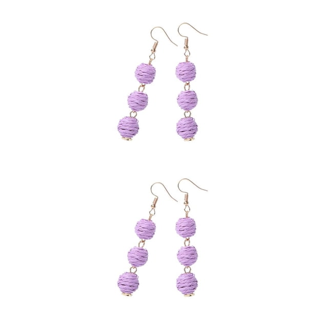Qarigey 1 par de pendientes de gancho trenzado, colgante para niñas y adolescentes, pendientes para novia, fiesta de oficina, joyería de Type4 NO4