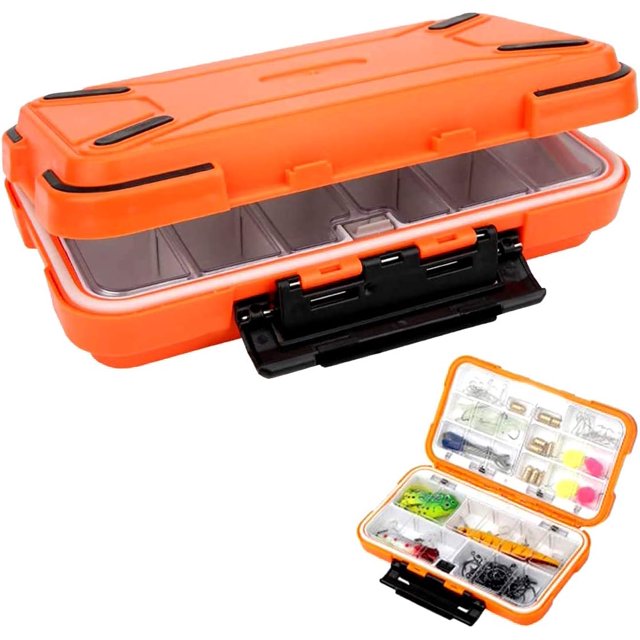 RV Caja de almacenamiento para señuelos de pesca, caja de pesca portátil impermeable, caja de accesorios de pesca con divisores ajustables, caja de pesca para señuelos de pesca de peces pequeños Sailing Electrónica