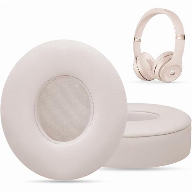 Chenchen Ear Pads Replacement for Beats Solo 3 - GVOEARS Earpad Cushions Covers for Solo 2 Solo 3 Wired Wireless ON-Ear Headphones with Noise Isolation Memory Foam Protein Leather (Light Pink)