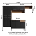 thumbnail image 3 of Cocina Integral Madesa Emilly Fit 229cm Marrón/Negro GREM229003, 3 of 9