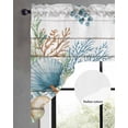 thumbnail image 2 of Beach Coastal Swag Valances for Windows, Small Curtains Drapes, Summer Nautical Coral Shell Botanical Vintage Kitchen Window Curtains Over Sink Window Treatment Valance for Bedroom/Bathroom 56"x36", 2 of 5