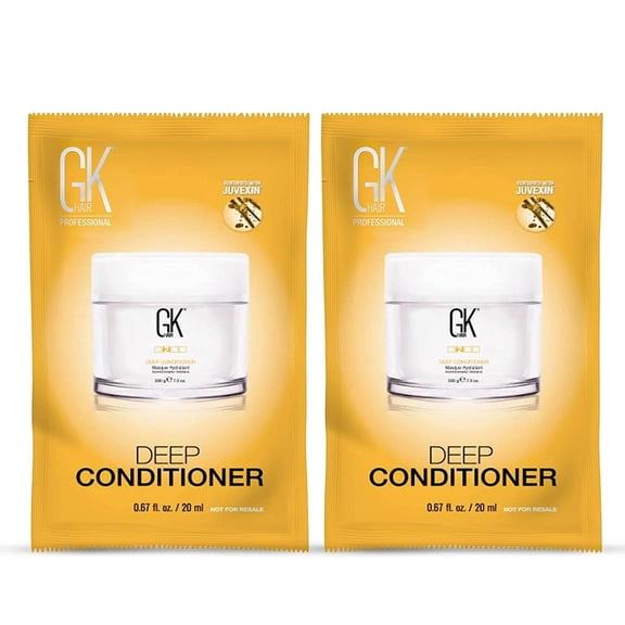 GK HAIR Global Keratin Deep Conditioner Masque Pack of 2 (0.67 Fl Oz/20ml) Intense Hydrating Repair Treatment Mask for Dry Damaged Color Treated Frizzy Hair Restoration