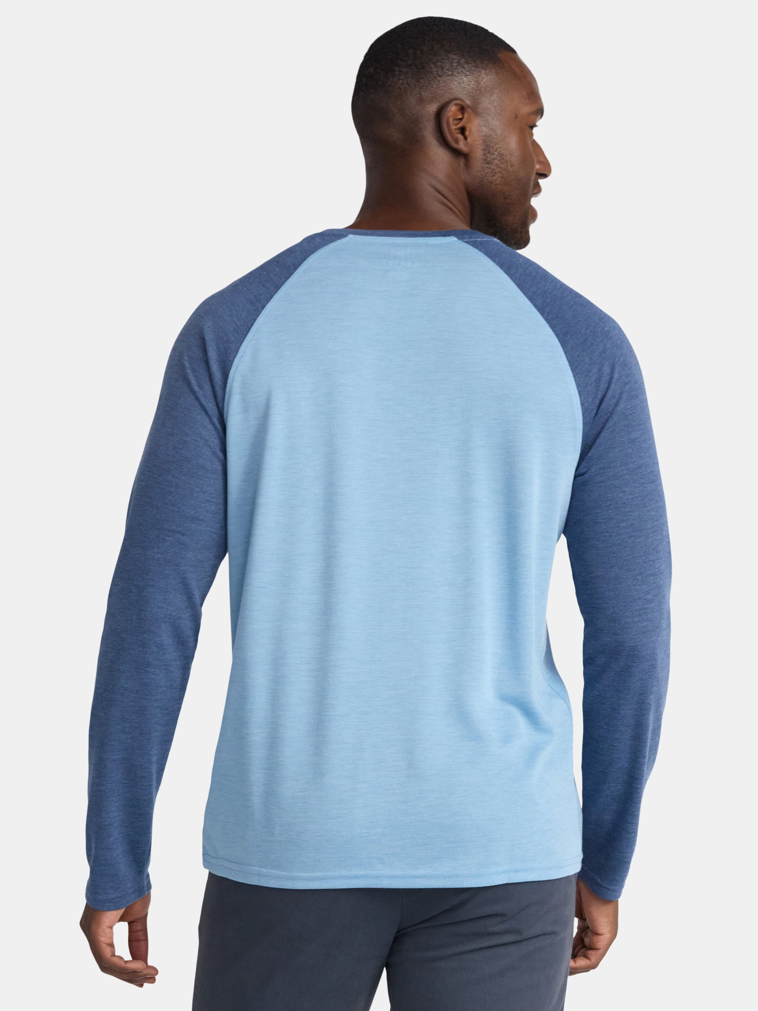 George Men's & Big Men's Relaxed Fit Raglan Tee with Long Sleeves, Sizes S-3XL