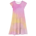 thumbnail image 4 of Big Girls Dresses 8-9 Years Tie Dye Clothes for Girls Flutter Sleeve Dress A Line Dresses for Kids Flutter Sleeve Dress Pink, 4 of 4