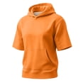 thumbnail image 5 of Big and Tall Hoodies for Men Short Sleeve Casual Baggy Mens Pocket T Shirts Kangaroo Pocket Saffron 2XL, 5 of 8