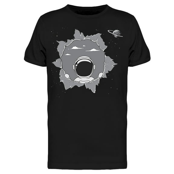 Astronaut Breaks Into Space T-Shirt Men -Image by Shutterstock, Male Large