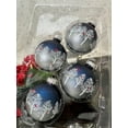 thumbnail image 2 of Glass Christmas Tree Ornaments - 67mm/2.63" [4 Pieces] Decorated Balls from Christmas by Krebs Seamless Hanging Holiday Decor (Midnight Haze & Silver w/ Trees & Cardinals), 2 of 5