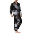 thumbnail image 2 of Picia Black Cobra Snake Pattern Men’s Long-Sleeve Sleepwear Set - Soft 2-Piece Loungewear with Pockets, Comfy PJs for Relaxing Nights-Small, 2 of 7