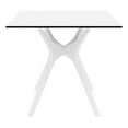 thumbnail image 2 of Luxury Commercial Living 31.5" White Solid Square Patio Dining Table, 2 of 7