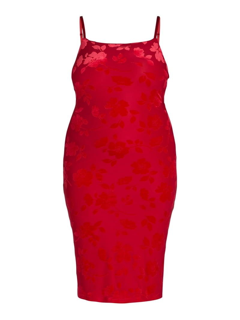 knee length dresses for ladies Mia Velvet Burnout Midi Dress main image 0