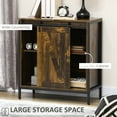 thumbnail image 5 of Rustic Brown Buffet Cabinet With Adjustable Shelf - Modern Storage Unit Sliding Barn Door For Kitchen, 5 of 6