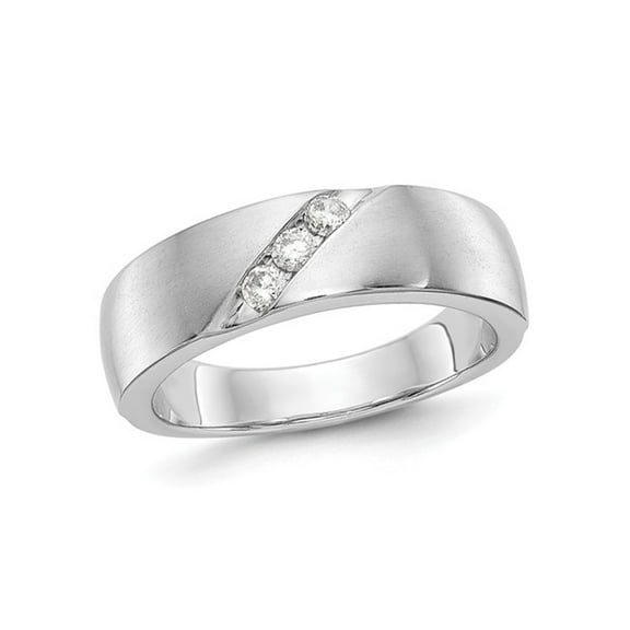 Mens 14K White Gold Diamond Wedding Ring 1/5 Carat (Ctw H-I, I1-I2) for Men