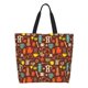 thumbnail image 1 of Balery Retro Coffee Bolsa Tote Estilo Estético con Cremalleras, Bolsa de Hombro, Bolsa de Compras Grande y Plegable, 1 of 8