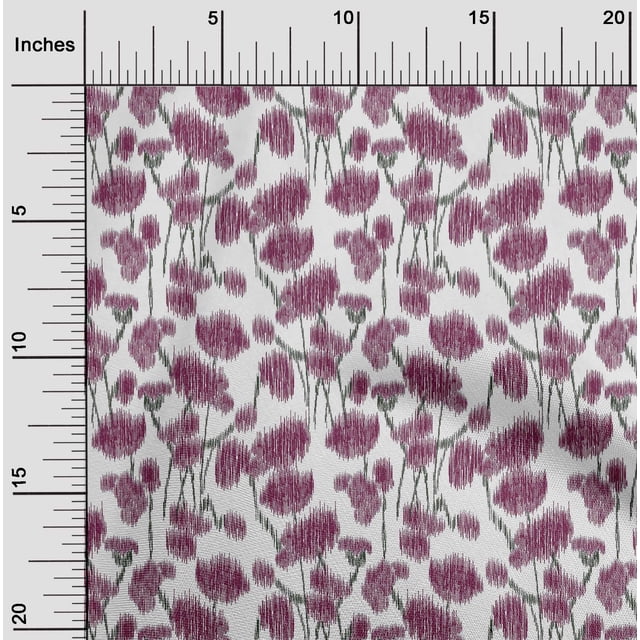 oneOone Polyester Lycra Fabric Floral Ikat Decor Fabric Printed BTY 56 Inch Wide