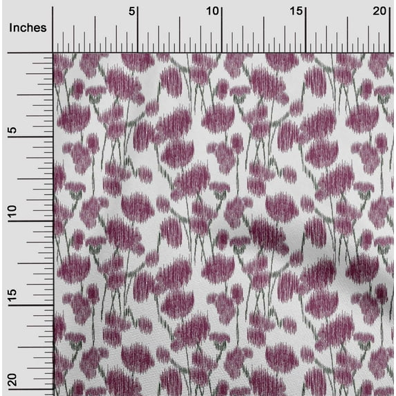 oneOone Cotton Poplin Fabric Floral Ikat Print Fabric By The Yard 42 Inch Wide