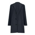 thumbnail image 4 of SYMOID Womens Navy Wool Blend Mid-Length Coat - Fall Winter Warm Single-Breasted Outerwear for Casual & Workplace,Size S, 4 of 5