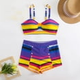 thumbnail image 5 of Qingpeng Women's Plus Size Printed Tankini Set with Wide Straps Two Piece Bathing Suit with High Waist Boyshort Bottom, 5 of 6