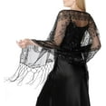 thumbnail image 4 of 1920s Shawls and Wraps for Evening Dresses Formal Cover Up Long Women Sequin Flapper Shawl for Cocktail Prom Wedding, 4 of 7