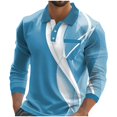 thumbnail image 4 of COSFO Big And Tall Polo Shirts for Men Golf Quick Dry Graphic Casual Long Sleeve Shirts Button Slim Fit with Pocket Collared Classic T-Shirt, 4 of 5