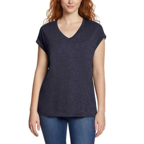 Jessica Simpson Women's V-Neck Knit Top (Mood Indigo, X-Small)