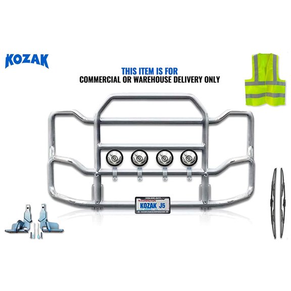 Compatible with Volvo VNL 1999-2003 Front Grille Deer Moose Bumper Guard - Chrome
