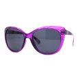 thumbnail image 2 of Womens Classic Oversized Cat Eye Fashion Plastic Sunglasses Purple Black, 2 of 4
