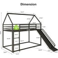thumbnail image 7 of Twin Over Twin Bunk Bed, Montessori Floor Bunk Bed Frame with Convertible Slide, Heavy Duty Metal Low Bed with House Shape and Roof, Black, 7 of 7
