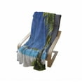 thumbnail image 4 of Ocean Soft Flannel Fleece Blanket, Caribbean Polynesia Tropics Small Palm Trees Relaxing Vacation Seascape Image, Cozy Plush for Indoor and Outdoor Use, 50" x 70", Green Blue White, by Ambesonne, 4 of 6