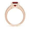 thumbnail image 2 of ANGARA Lab Grown 2.1 Ct Square Cut Ruby Solitaire Ring with Milgrain Detailing for Women in 14K Rose Gold (Size-8mm) | July Birthstone, Anniversary, Jewelry Gift for Women | Lab-Grown Ruby Ring, 2 of 7
