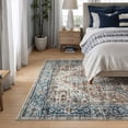 thumbnail image 2 of Bloom Rugs Washable Non-Slip 4x6 Rug - Terracotta / Blue Traditional Oriental Area Rug for Living Room, Bedroom, Dining Room, and Kitchen - Exact size: 4' x 6', 2 of 8