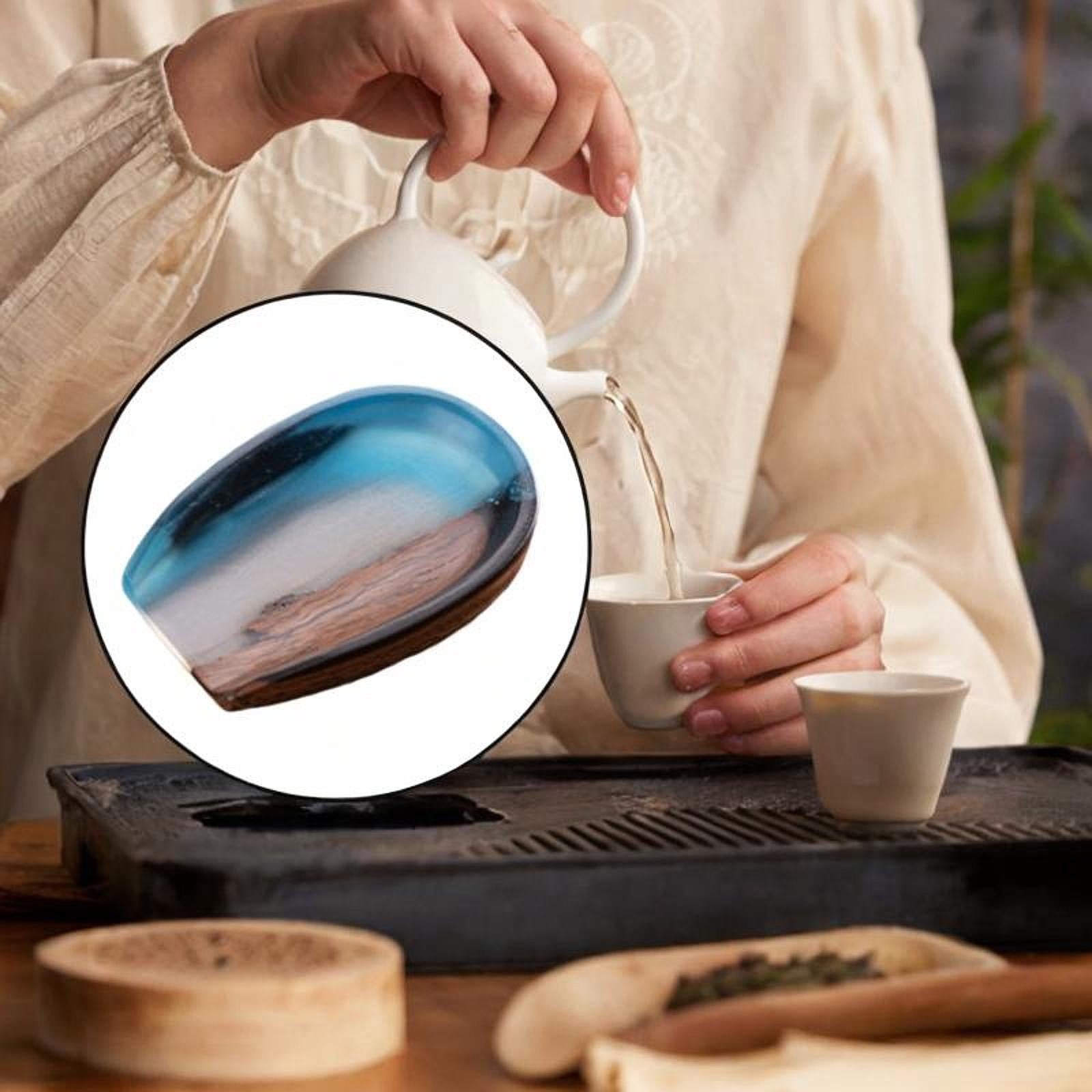 CarpNettore Coffee Bean Cup Cha He Tray Wood Resin Coffee Accessory Measuring Tray Weighing Color E