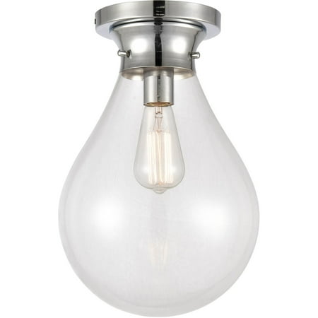 

Polished Chrome Tone Flush Mounts 10 Wide Steel/Glass Medium Base LED 1 Light Fixture