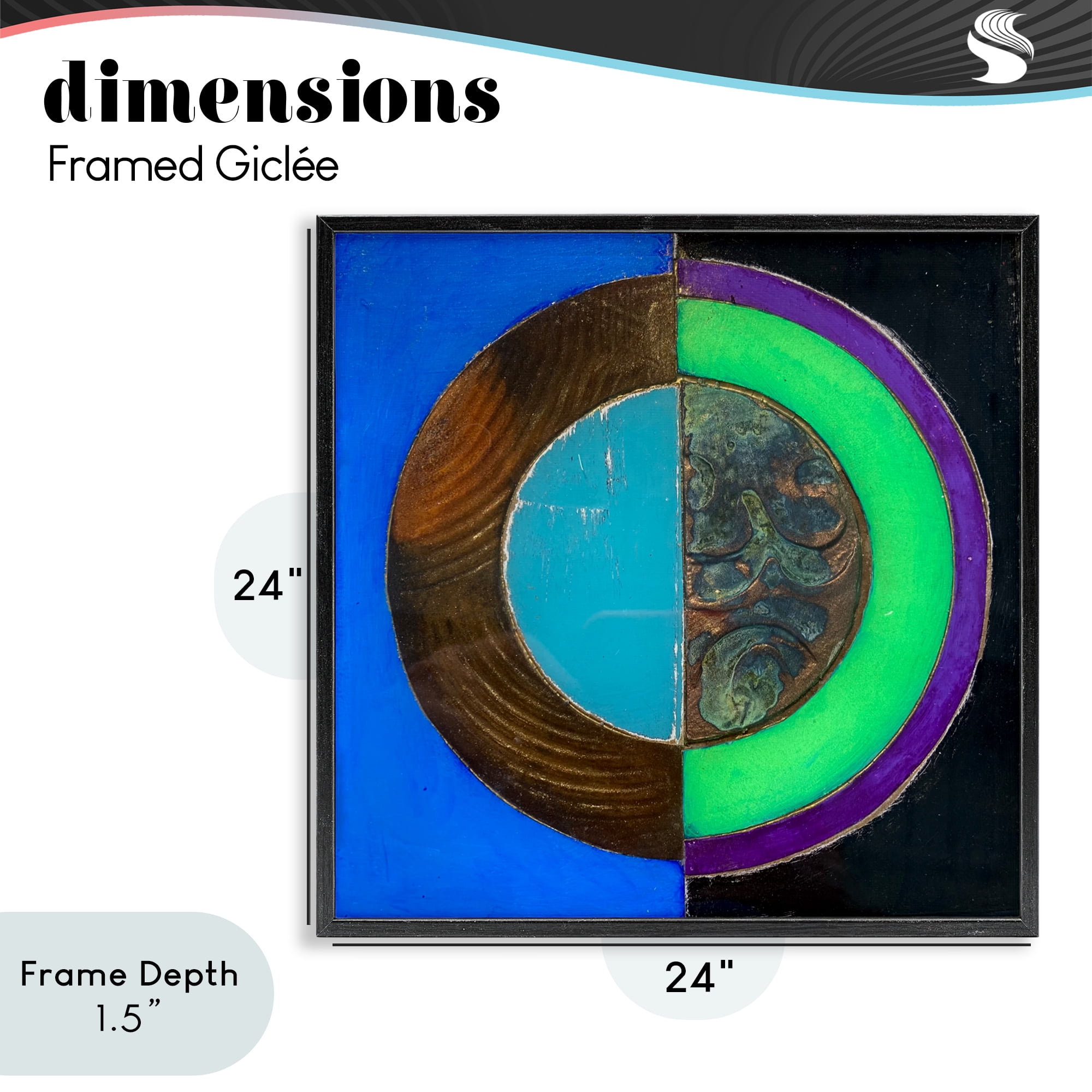 Stupell Industries Nocturnal Circle Symmetry Black Framed Giclee Art, design by Matthew Finger