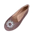 thumbnail image 2 of CQONEPT Women's Pointed Toe Pearl Flats Suede Comfortable Dress Flats for Wedding Non Slip Soft Sole Office Flat Shoes Gray 39, 2 of 6