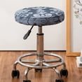 thumbnail image 4 of Polyester Fabric Stretch Stool Covers home and bar Round Seat Slipcover Washable - Gray, 4 of 8