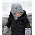 thumbnail image 3 of N'Ice Caps Boys Toddler Infants Buffalo Plaid Fleece Trooper Winter Hat Mitten Set - Red, 3 of 6